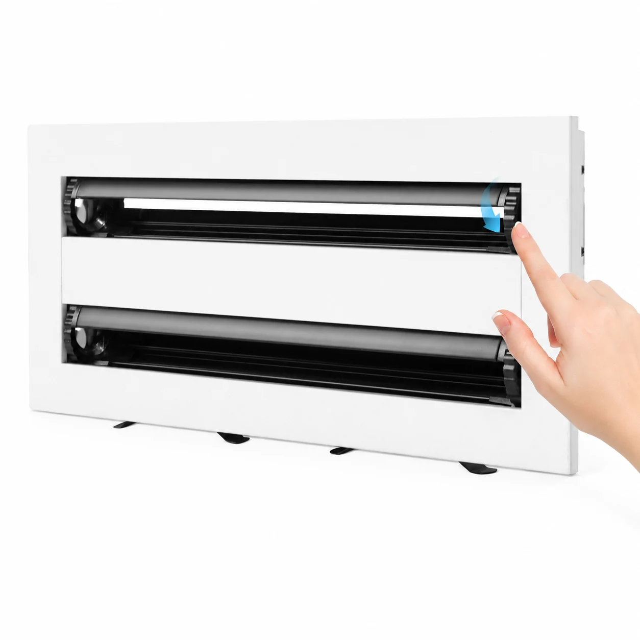 White two-slot knob-control vent cover