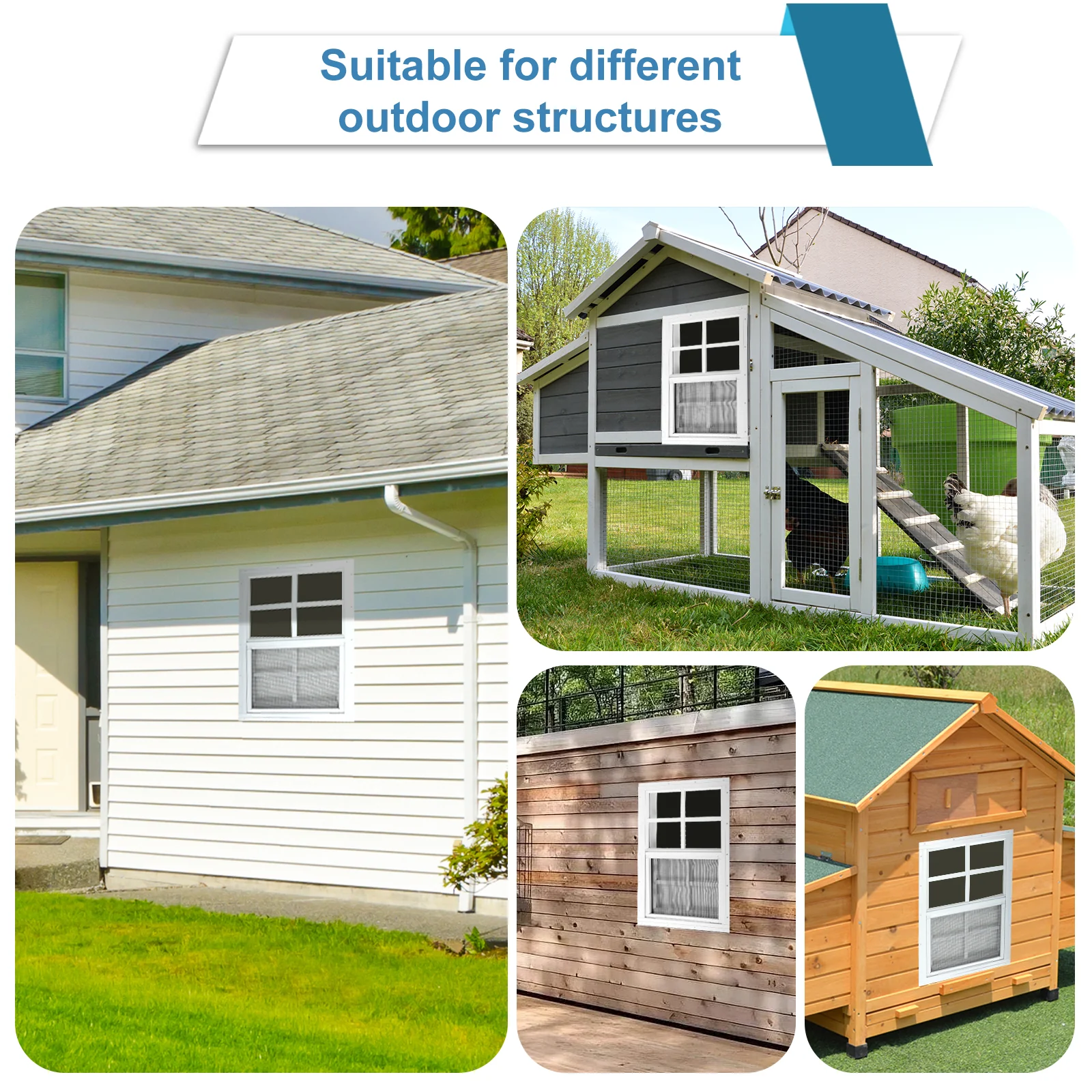 White shed window applications on outdoor structures