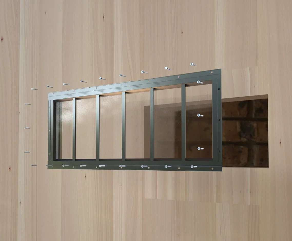 Black transom window installation diagram